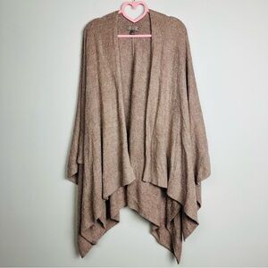 Barefoot Dreams CozyChic Lite Weekend Wrap Tan Poncho Style 455 Size One size
